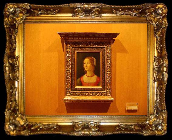 framed  Domenico Ghirlandaio Portrait of a Young Woman, ta009-2